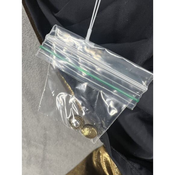 PatBO Metallic Velvet Mini Dress Size 10 Gold V Neck Womens Dress Empire Waist - Picture 14 of 14